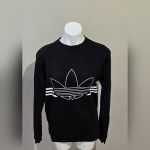 Adidas Originals Outline Crw Flc Casual Loose Round Neck Black Men's Size Medium